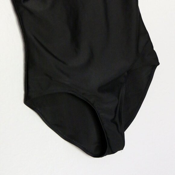 Black Off The Shoulder or Strapless Ruffle One Piece Swimsuit S Padded Modest - Picture 10 of 11